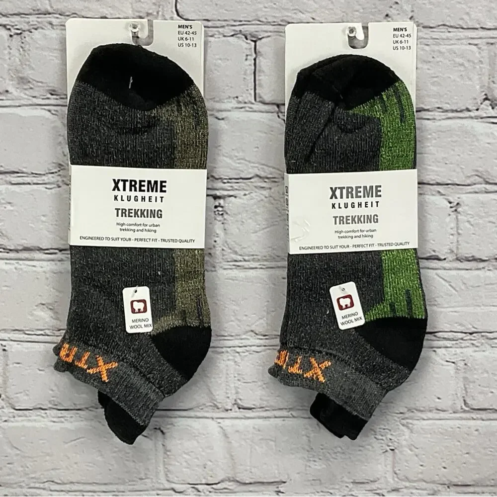 Xtreme Wool Blend Socks Men's Size 10-13 Multicolor Low Rise Trekking Hiking NWT